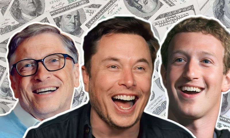 Bill Gates, Elon Musk y Mark Zuckerberg