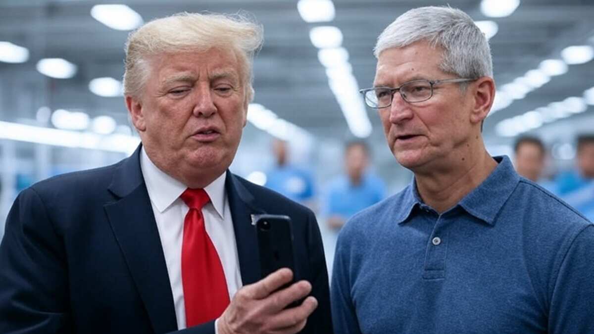 Donald Trump y Tim Cook - Imagen creada por la IA