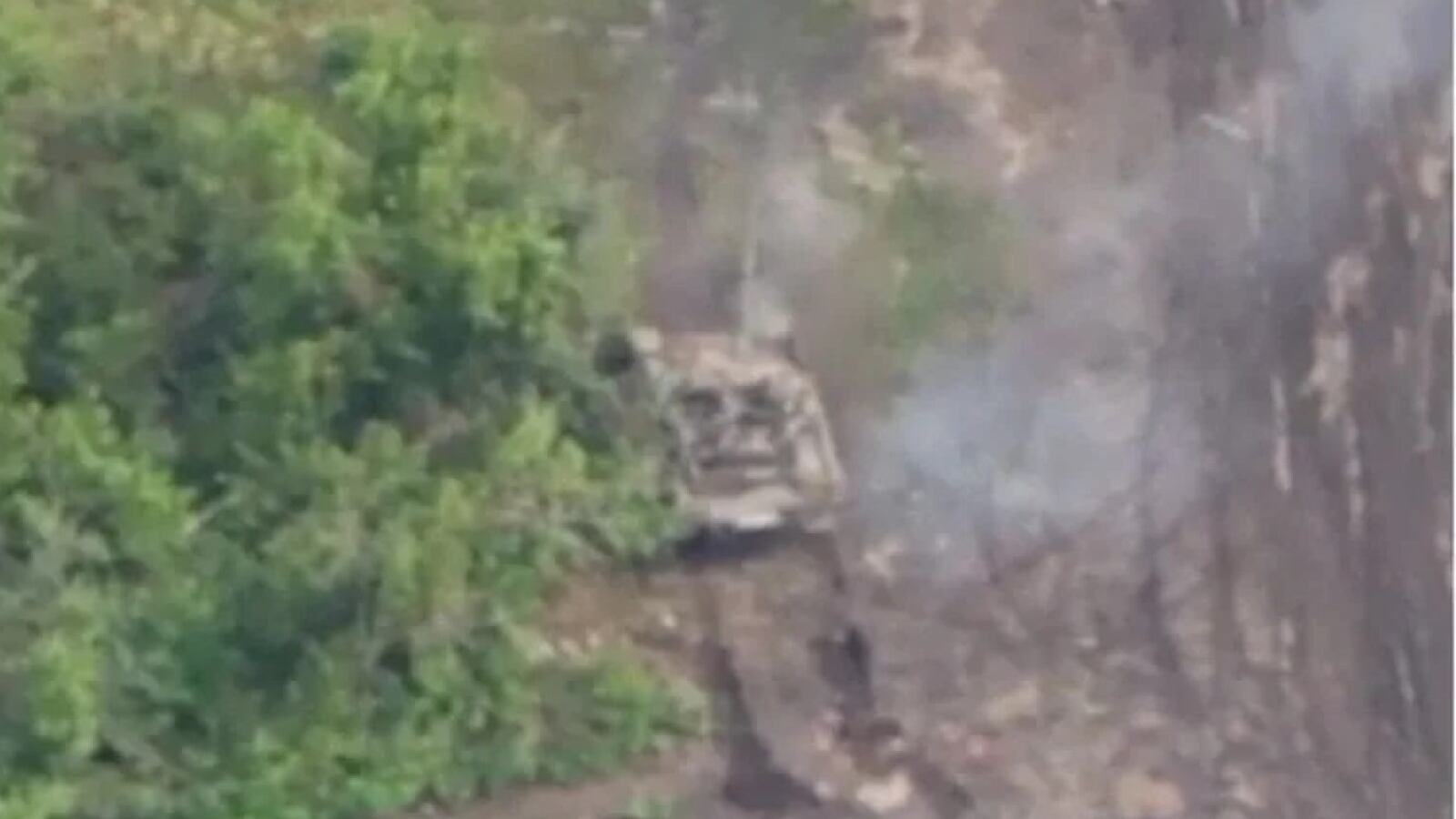 Uno de los tanques rusos destruidos