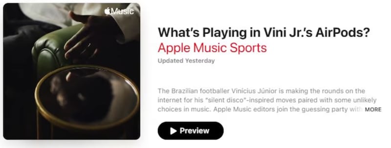 Vinicius Jr Playlist Apple Music Sports
