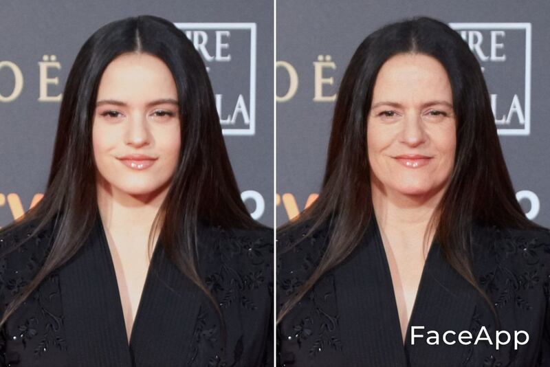 Rosalía con FaceApp