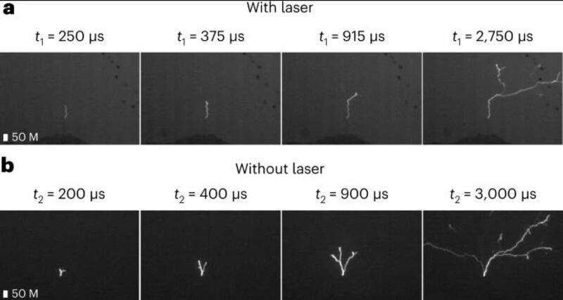 Experimentos con láser para desviar rayos