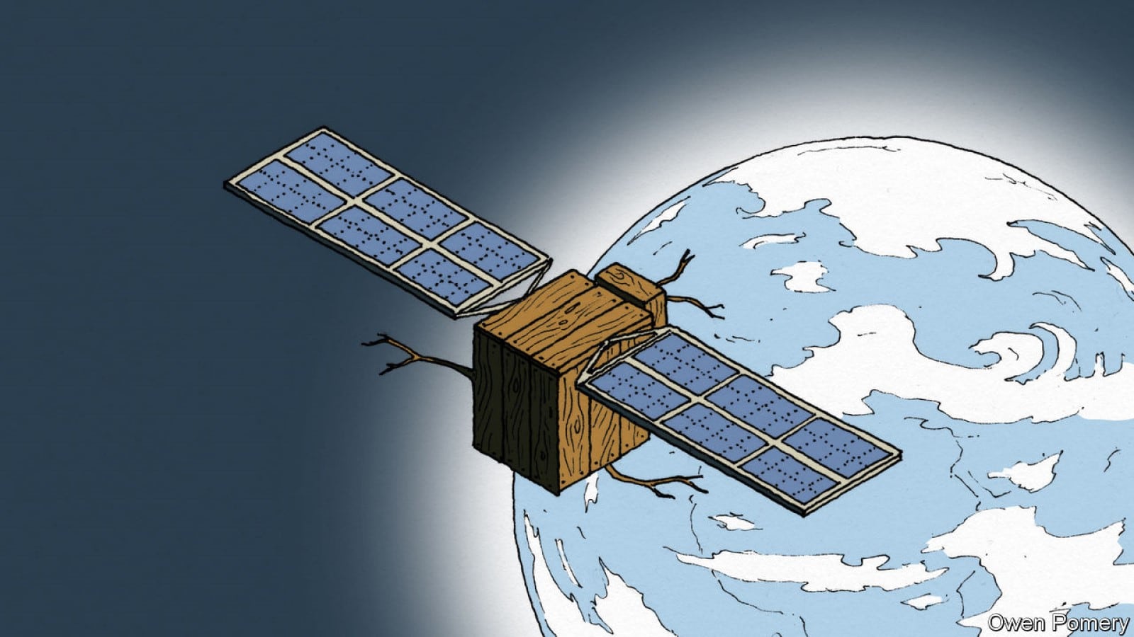 Satélite de madera