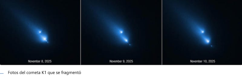 Cometa K1 fragmentado - Hubble/NASA