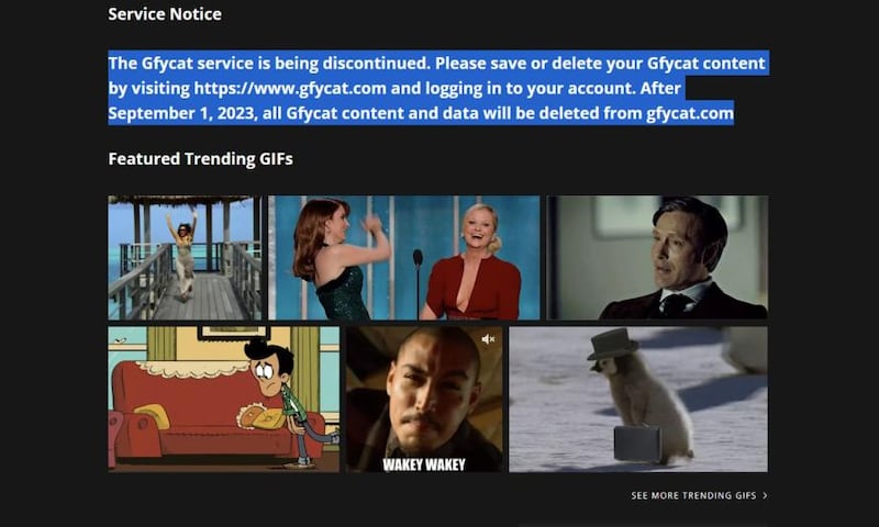 Gfycat anuncia su cierre definitivo y con ello se perderán todos los archivos de animación GIF que se utilizaban para redes sociales, conversaciones, etc.