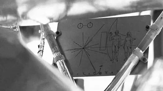 Pioneer 10, parte de la placa / Wikipedia