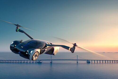 Empresa de China presenta imponente carro volador en la CES 2024