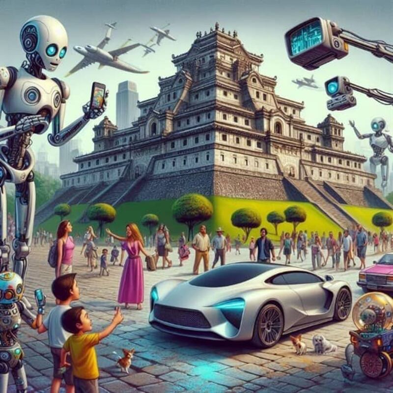 Castillo de Chapultepec en 100 años, según la Inteligencia Artificial