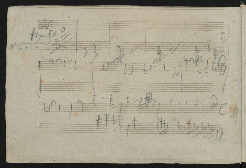Boceto dejado por Beethoven de su Décima Sinfonía
