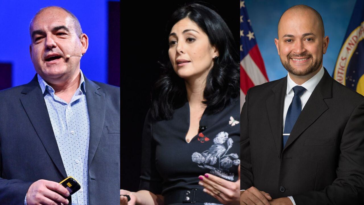 El español Carlos García-Galán, la colombiana Diana Trujillo y el puertorriqueño José Marcos Flores forman parte del Programa Artemis de la NASA.