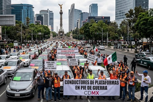 Conductores de apps marchan en CDMX contra plataforma; prevén bloqueos en Reforma y Polanco
