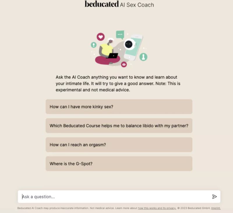 Los usuarios enviarán al chatbot hasta 10 mensajes por día de forma gratuita para recibir consejos sobre el dormitorio (Imagen: Beducated)