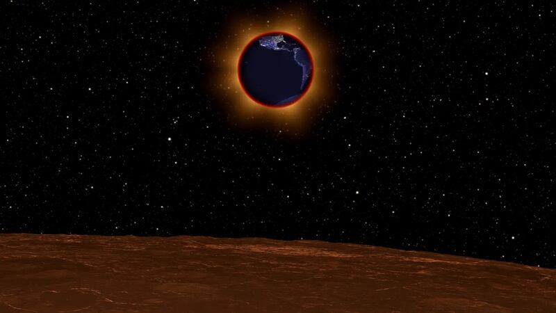 Recreación de eclipse solar desde la Luna