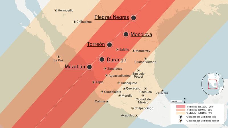 Este 8 de abril de 2024 tendremos un histórico eclipse solar que será visible en distintos puntos de México. Conoce los horarios de algunas ciudades.