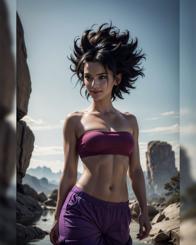 Caulifla de Dragon Ball Super según la IA. My Smart Arts