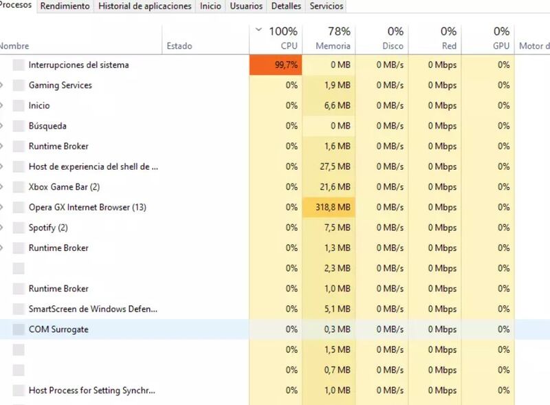 Interrupciones del sistema
