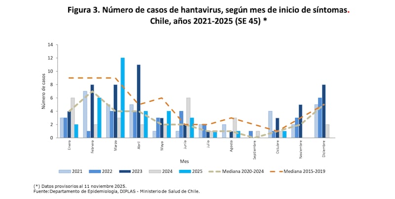El número de casos habitual en Chile de Hanta Virus es bajo, es improbable que se transforme en una pandemia. - Ministerio de Salud de Chile