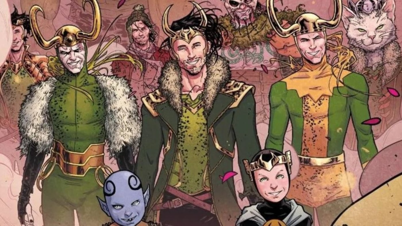 Loki y algunas de sus variantes en Marvel Comics.