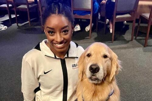 Beacon, el perrito de cuatro años que ayuda a la salud mental de los gimnastas del Team USA