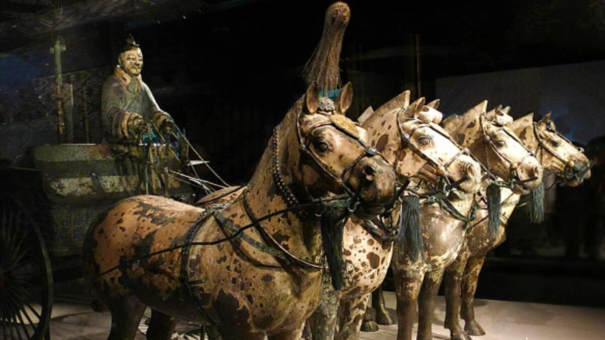 Carruaje emperador China excavaciones Museo del Mausoleo