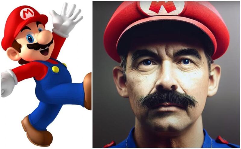Un loco alimenta la Inteligencia Artificial de Midjourney para que genere retratos realistas y perturbadores de los personajes de Super Mario Bros.