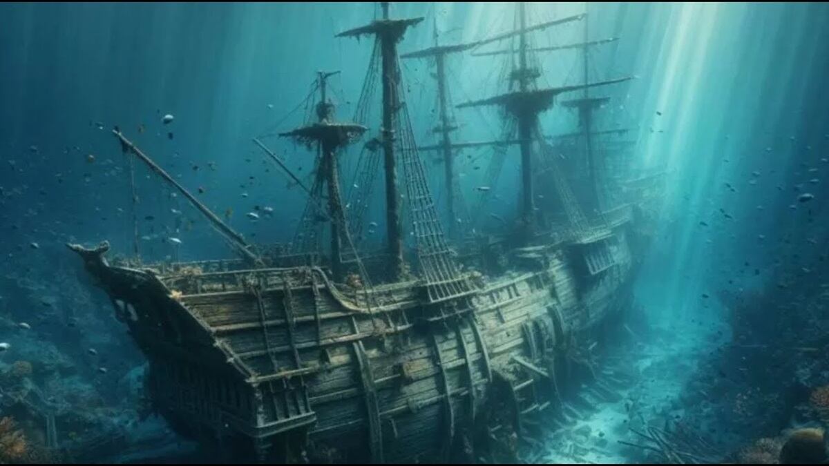 Galeón hundido Foto referencial