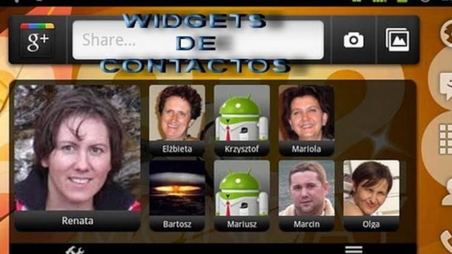 Widgets de contactos en Android