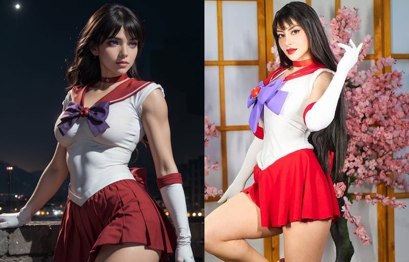 Sailor Moon - Sailor Mars IA y Cosplay por Fabibi Cosplay