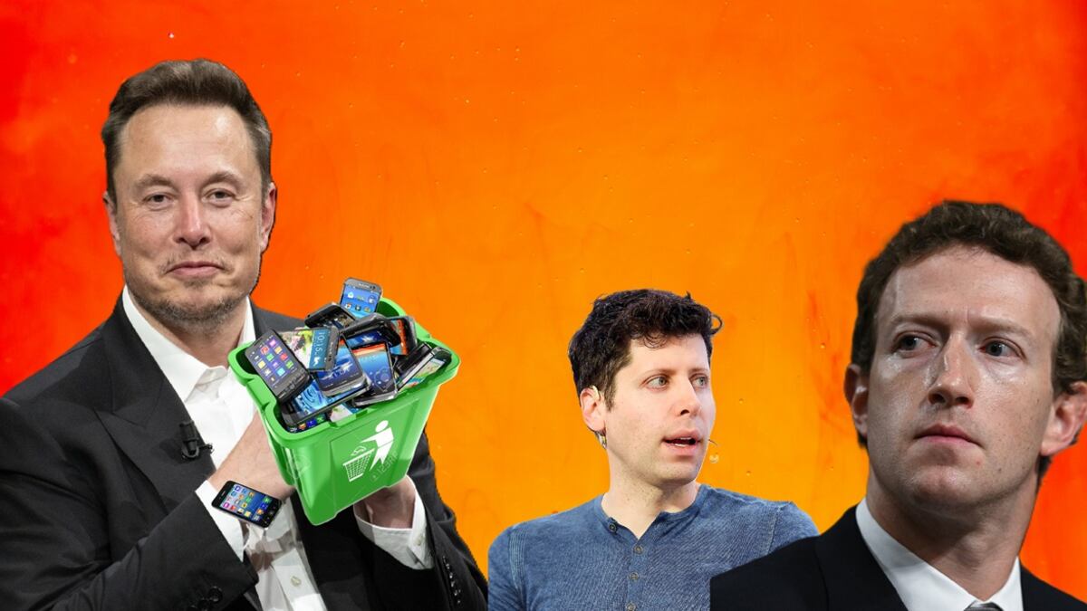 Elon Musk, Sam Altman y Mark Zuckerberg - Comp Alberto Sanfoval