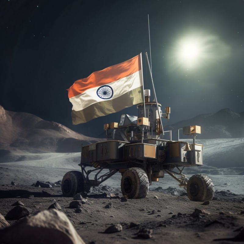 El rover Pragyan de la India sobre la Luna