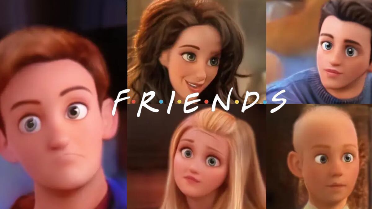 Una Inteligencia Artificial ha convertido al reparto principal de Friends en personajes animados que parecen diseñados por la gente de Pixar.