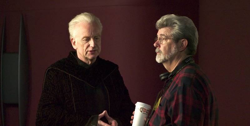 Ian McDiarmid y George Lucas