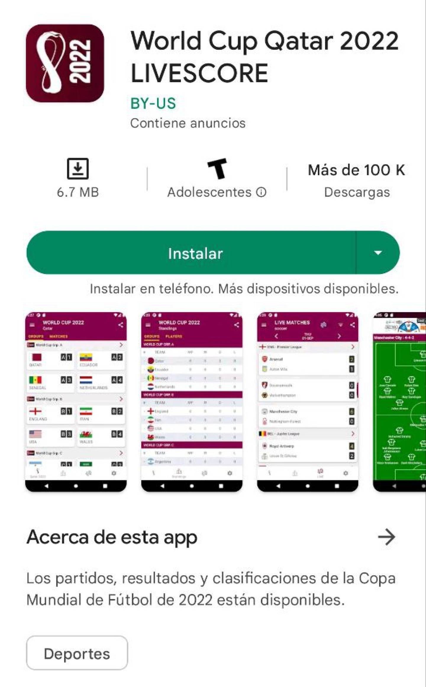 Las apps de Qatar 2022 - World Cup Qatar 2022 Livescore