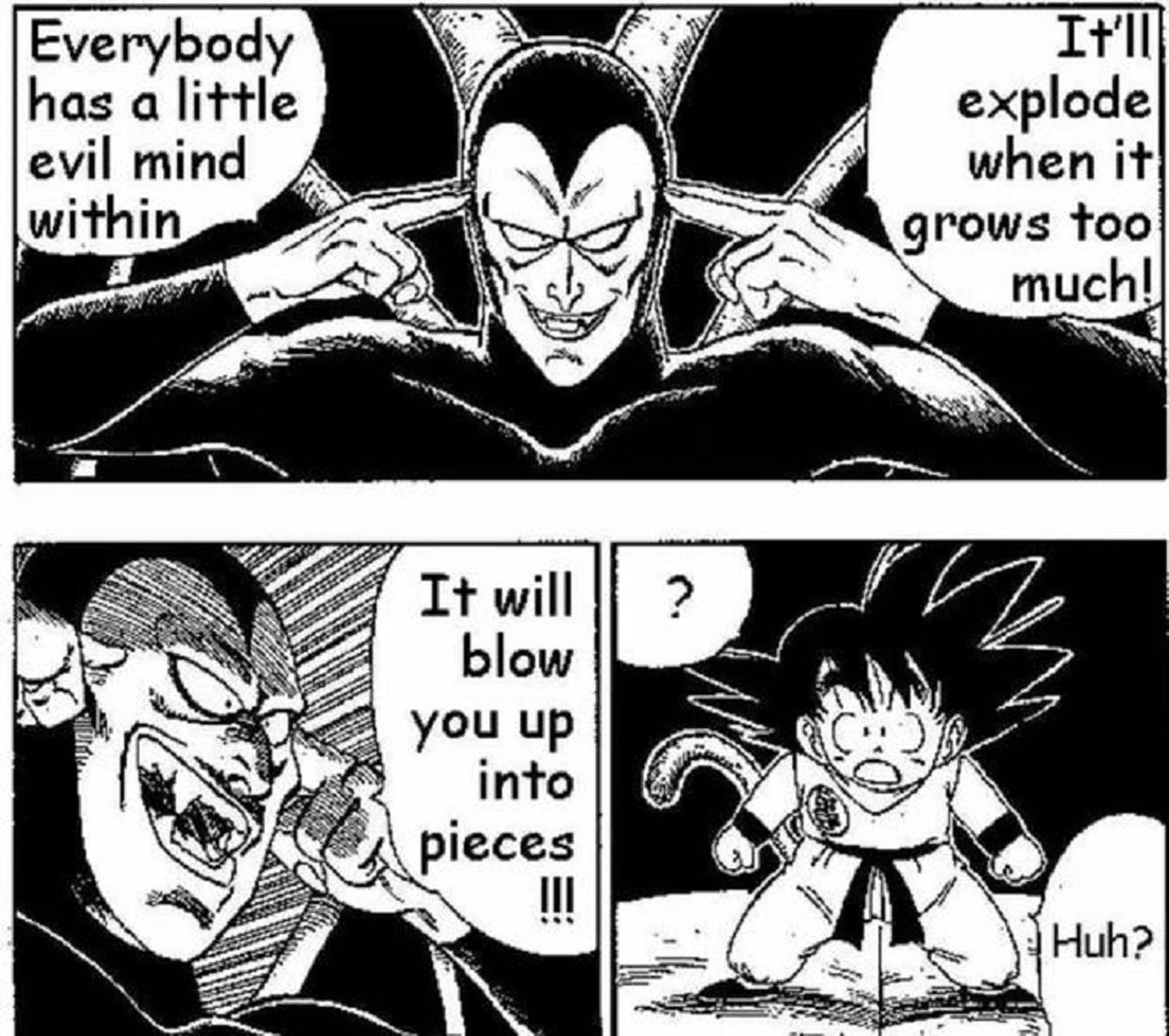 Dragon Ball Akku enfrenta a Goku y le trata de dominar la mente.