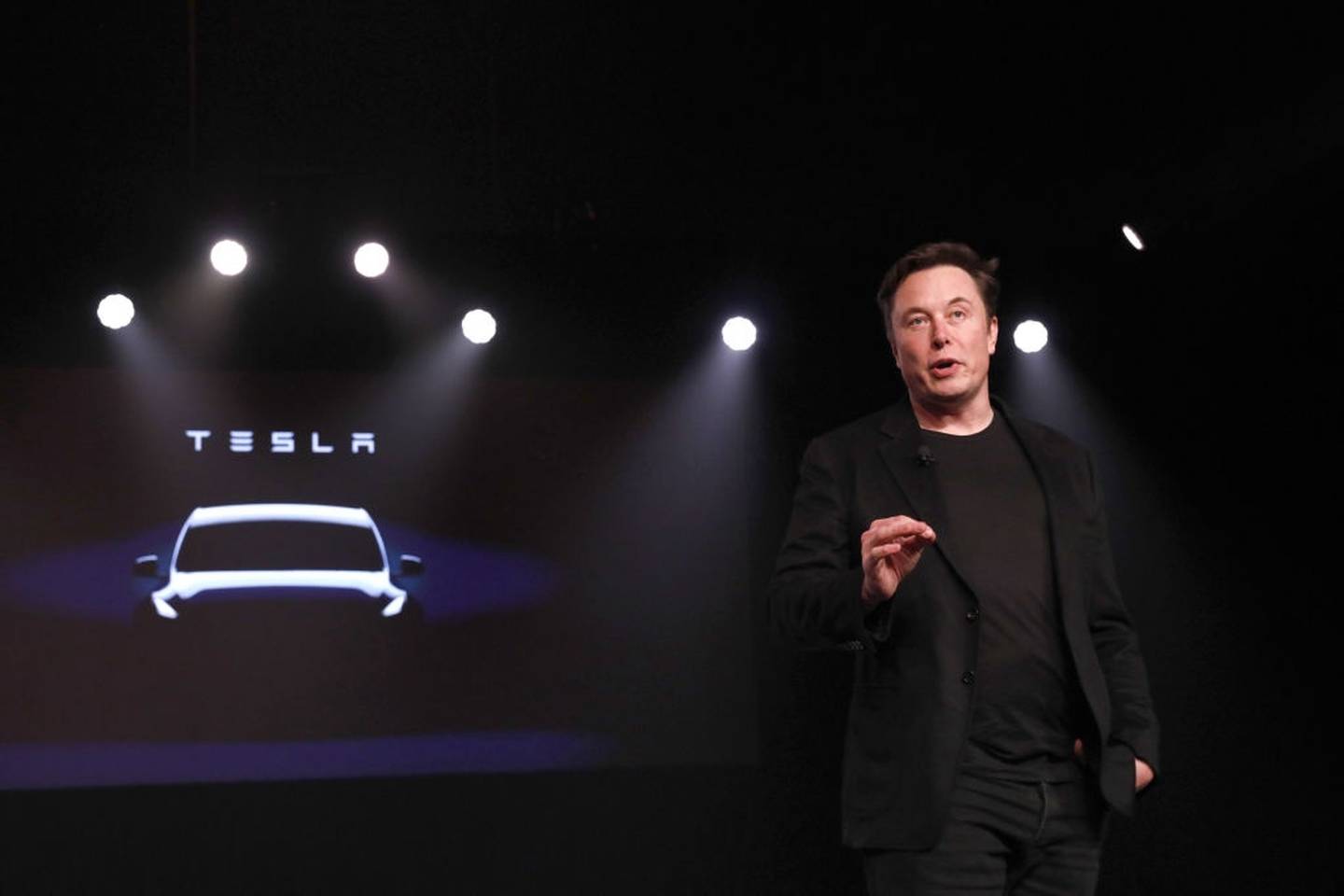Elon Musk durante la presentación del Tesla Model Y